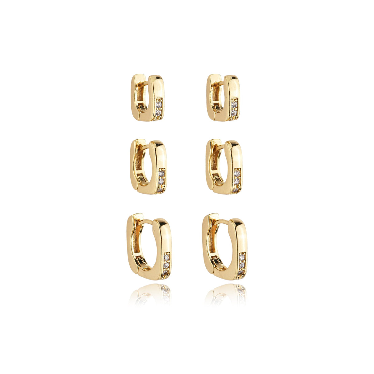 Trio Argolas Quadradas