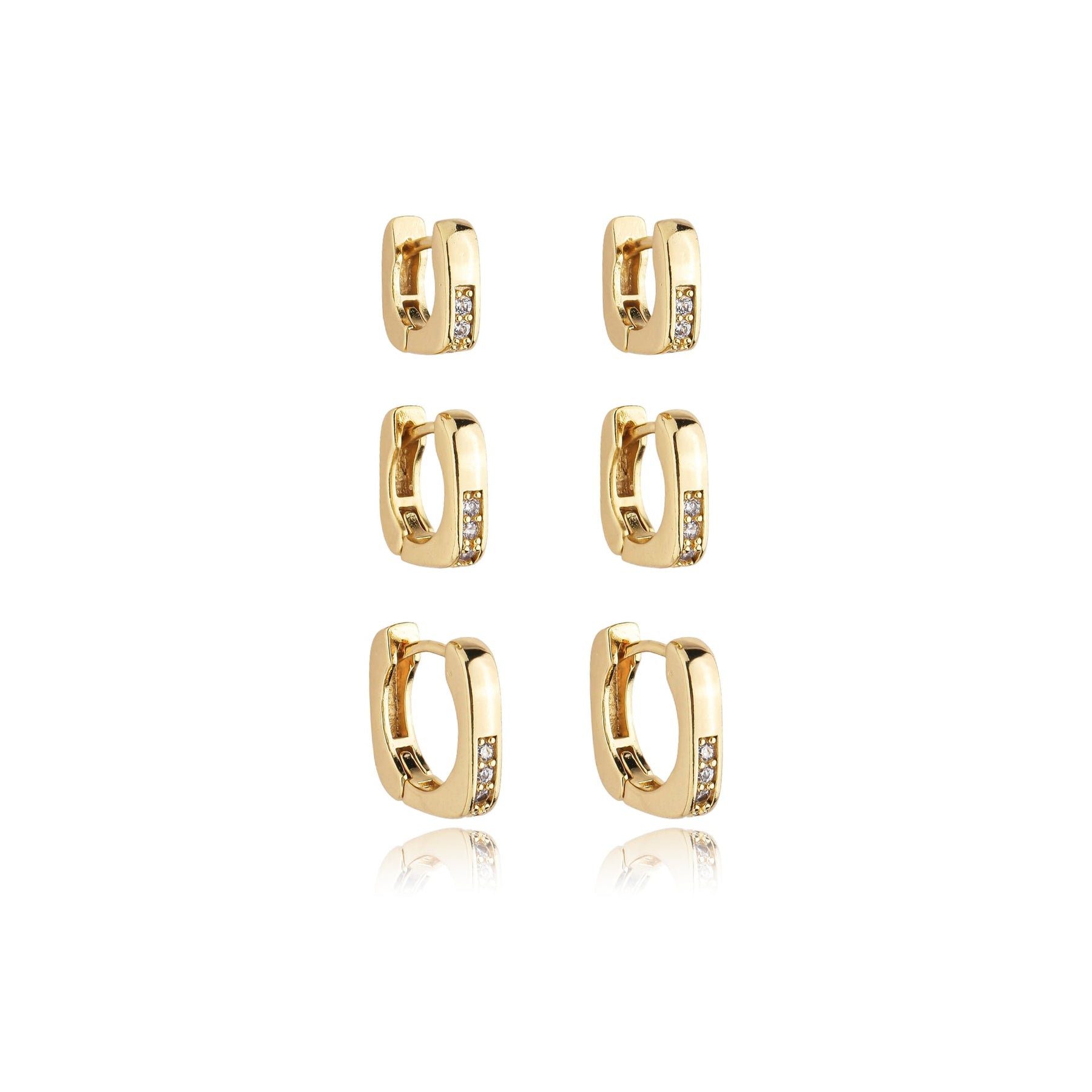 Trio Argolas Quadradas