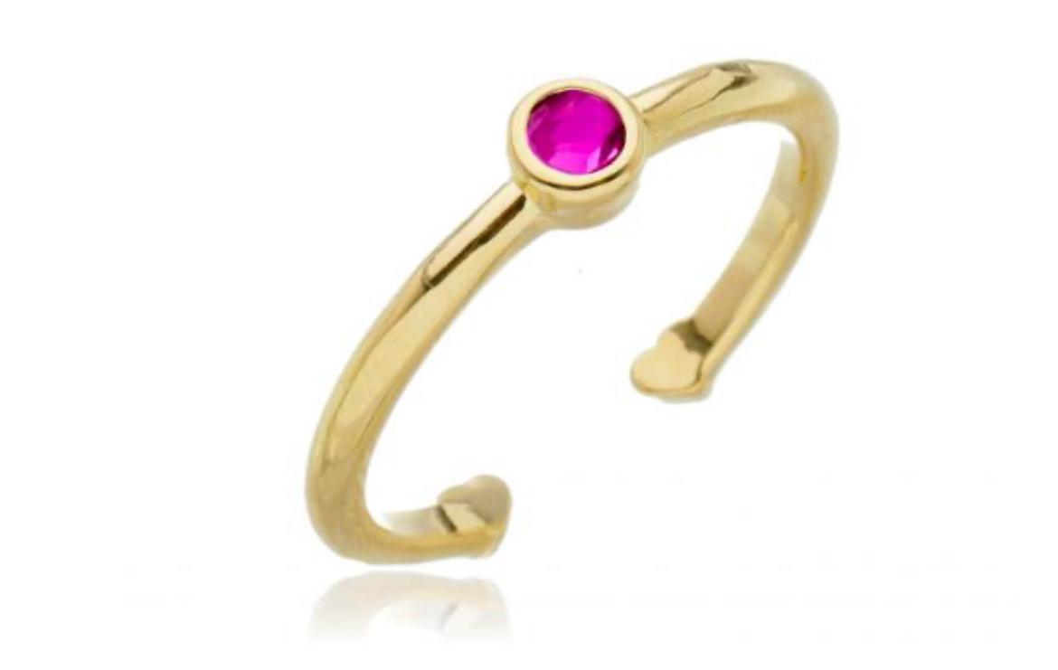 Anel Maya Rubi (cristal rubi redondo)