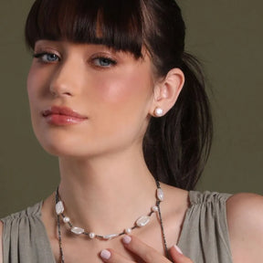 Choker Hematita Pérola