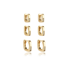 Trio Argolas Quadradas