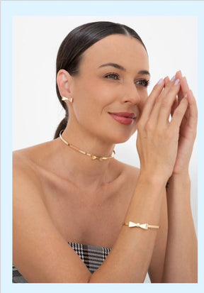 Conjunto Lacinho (choker + brincos)